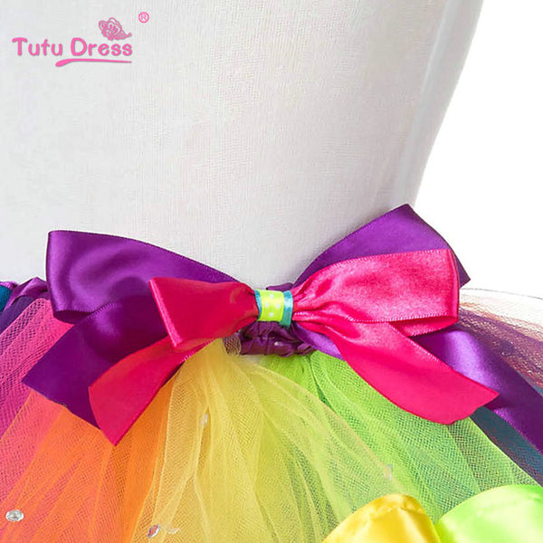1PC New 2017 Girls Dress Baby Kids Girl Dress Tutu Dress Children With Diamond Rainbow Dresses - Baby Gifts Delivered