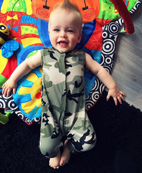 0-3Y Newborn Infant Baby Boys Summer Clothes Camouflage Sleeveless Romper Jumpsuit Playsuit Outfits Clothes - Baby Gifts Delivered
