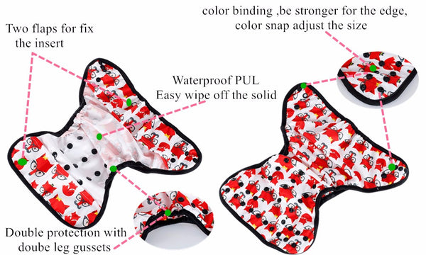 Designer Pocket Cloth Diaper with Snaps - Baby Gifts Delivered