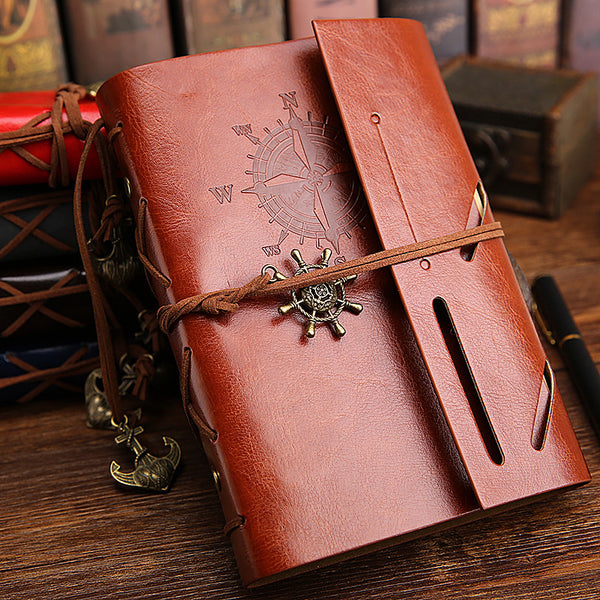 2017 Spiral Notebook Diary Notepad Vintage Pirate Anchors PU Leather Note Book Replaceable Stationery Gift Traveler Journal - Baby Gifts Delivered