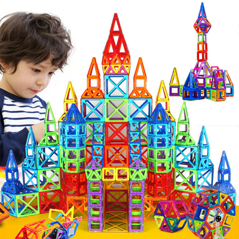 164pcs-64pcs Mini Magnetic Designer Construction Set Model & Building Toy Plastic Magnetic Blocks Educational Toys For Kids Gift - Baby Gifts Delivered