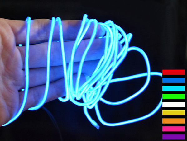 2aa battery 10color Neon Light Glow EL Wire Rope tape Cable Strip 3V LED Neon Lights Shoes Clothing Car decorative ribbon lamp - Baby Gifts Delivered
