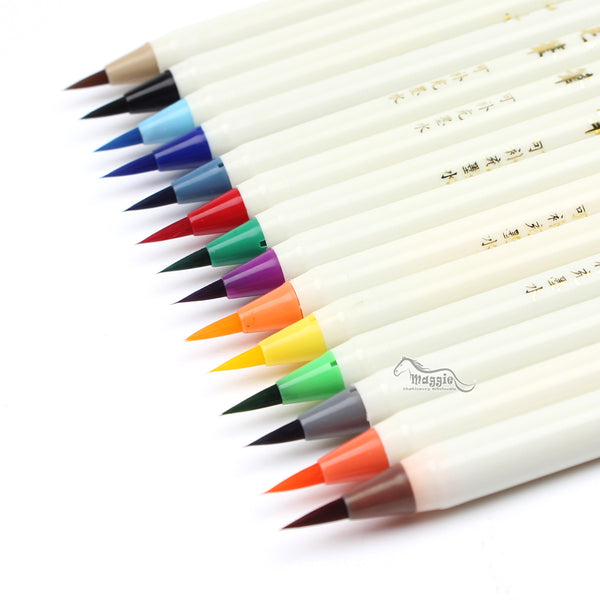 7/14/20 Set Colorful Calligraphy Pen Soft Brush Marker Watercolor Marker Pen DIY Graffiti Manga Drawing Marker Fineliner Marker - Baby Gifts Delivered