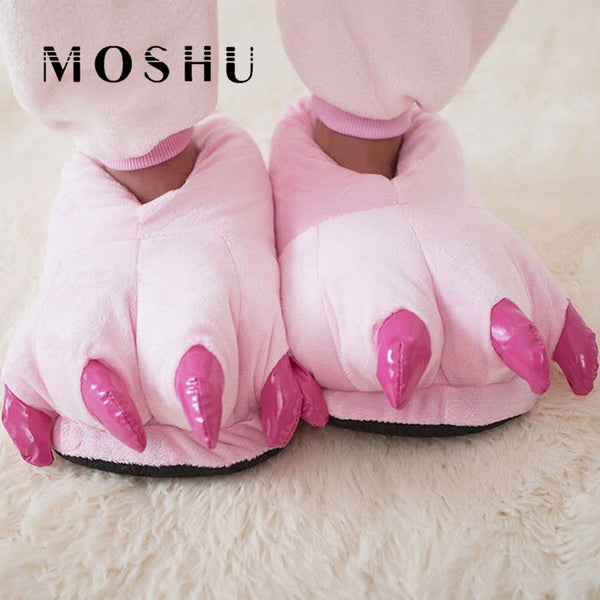 2017 Funny Animal Paw Winter Men & Women Slippers Female Monster Claw Children Slippers Cute Plush Slippers Home Indoor Shoes - Baby Gifts Delivered