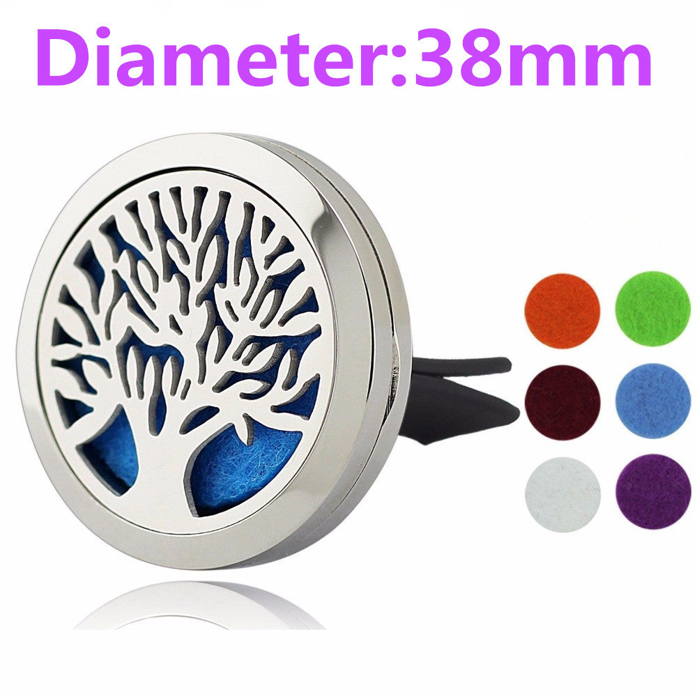 38mm Tree of Life Magnet Diffuser Stainless Steel Car Aroma Locket Free Pads Essential Oil Car Diffuser Lockets With 6 Pads - Baby Gifts Delivered