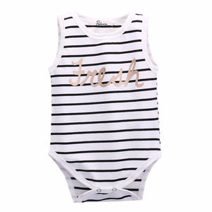 2017 toddler infant baby boy girls striped rompers sleeveless vest top cotton rompers size 0-24M - Baby Gifts Delivered