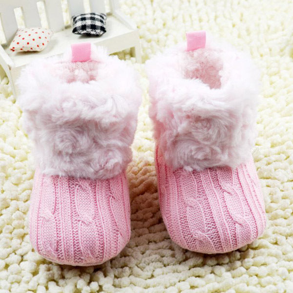 2017 Winter Warm First Walkers Baby Ankle Snow Boots Infant Crochet Knit Fleece Baby Shoes For Boys Girls - Baby Gifts Delivered