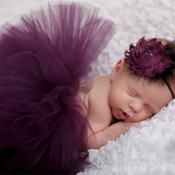 Tutu outfit for newborns - Photography Props - Skirt And Headwear - Baby Girls Clothes Set