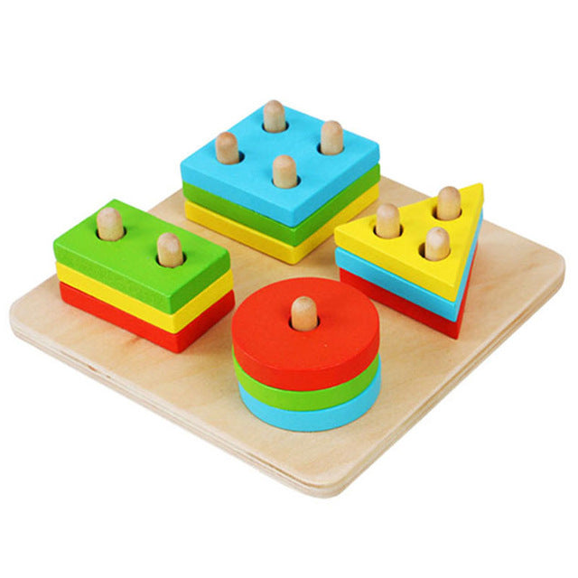 Educational Wooden Shape-Sorting Board - Montessori Baby Educational Toys - High Quality Building Blocks - Baby Gifts Delivered
