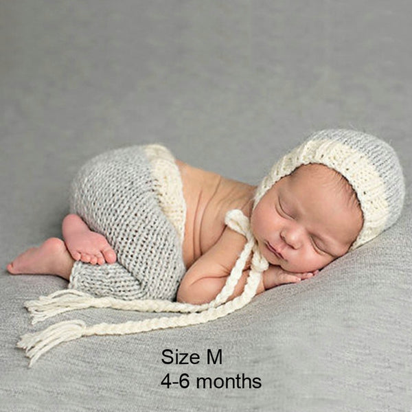 Cute Newborn Photography Props - Handmade Crochet Costume - Knit Infant Beanie Hat And Pants - Baby Gifts Delivered