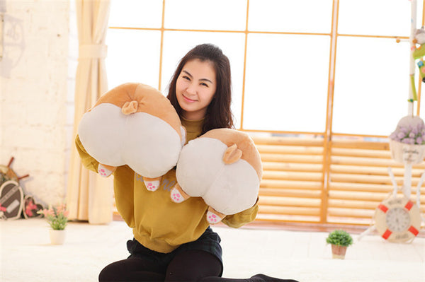 Novelty Corgi Butt Plush Corgi Pillow or Hand Warmer - Cartoon Animal Sofa Cushion