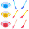 3Pcs/set Baby Tableware - Suction Bowl with Temperature Sensing Spoon - Baby Gifts Delivered