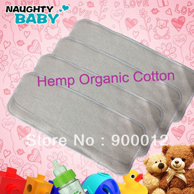 Baby Cloth Diaper Inserts - Hemp/Organic Cotton Blend - 25pcs, 4 Layers, Washable - Baby Gifts Delivered