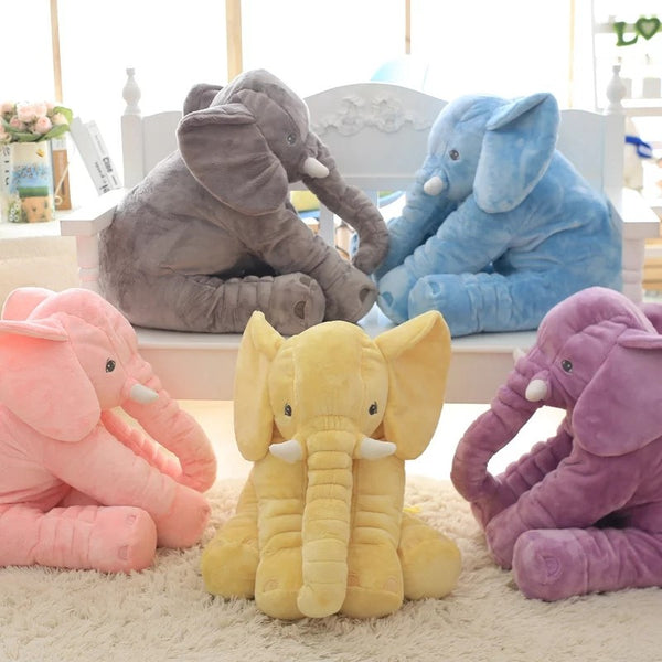Colorful Giant Elephant Stuffed Animal + Nursing Pillow - Baby Gifts Delivered