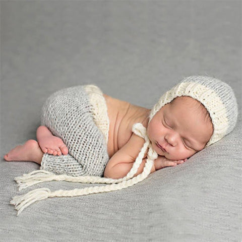 Cute Newborn Photography Props - Handmade Crochet Costume - Knit Infant Beanie Hat And Pants - Baby Gifts Delivered