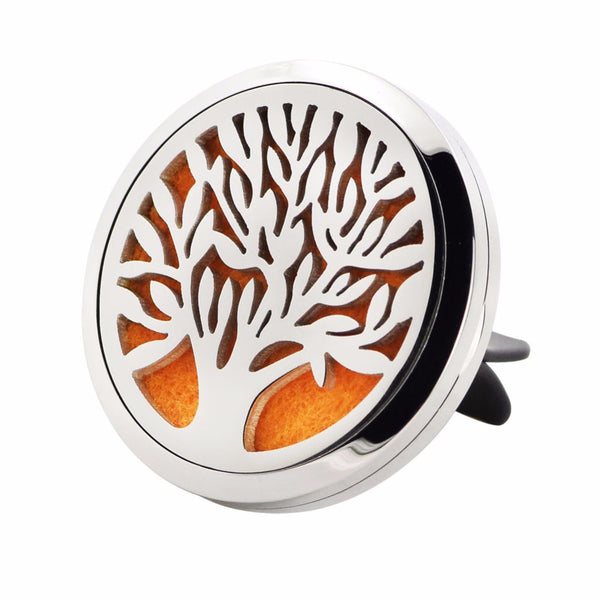 38mm Tree of Life Magnet Diffuser Stainless Steel Car Aroma Locket Free Pads Essential Oil Car Diffuser Lockets With 6 Pads - Baby Gifts Delivered